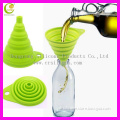 New design multifunction kitchen helper green color silicone rubber funnel